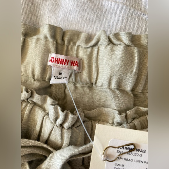 Johnny Was Linen Paperbag Wide Leg Pants - Picture 4 of 15